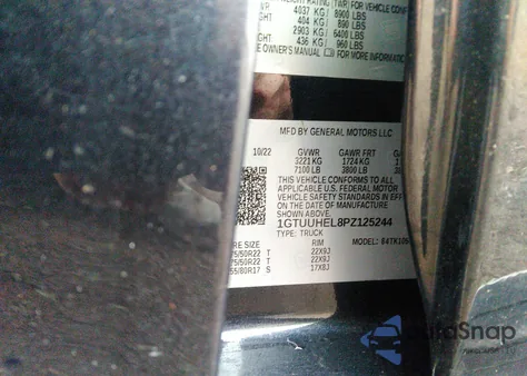 2023 GMC Sierra 1500 4Wd Short Box Denali Ultimate from USA, damaged, VIN 1GTUUHEL8PZ125244